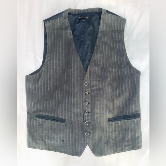 John Varvatos Charcoal Pinstripe Vest